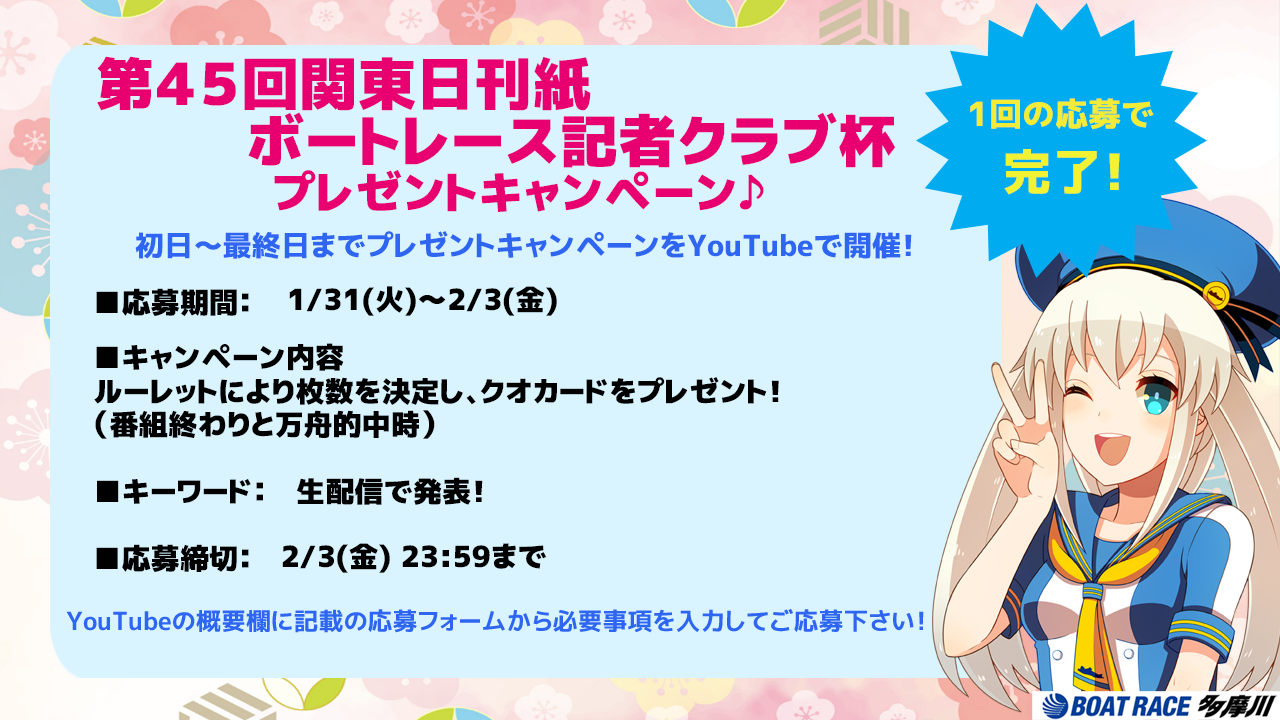 第４５回関東日刊紙ボートレース記者クラブ
